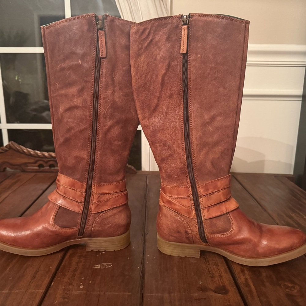 Bed Stu Brown Leather Combat Boots